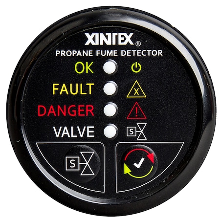 Fireboy-Xintex Propane Fume Detector w/Plastic Sensor & Solenoid Valve - Black P-1BS-R